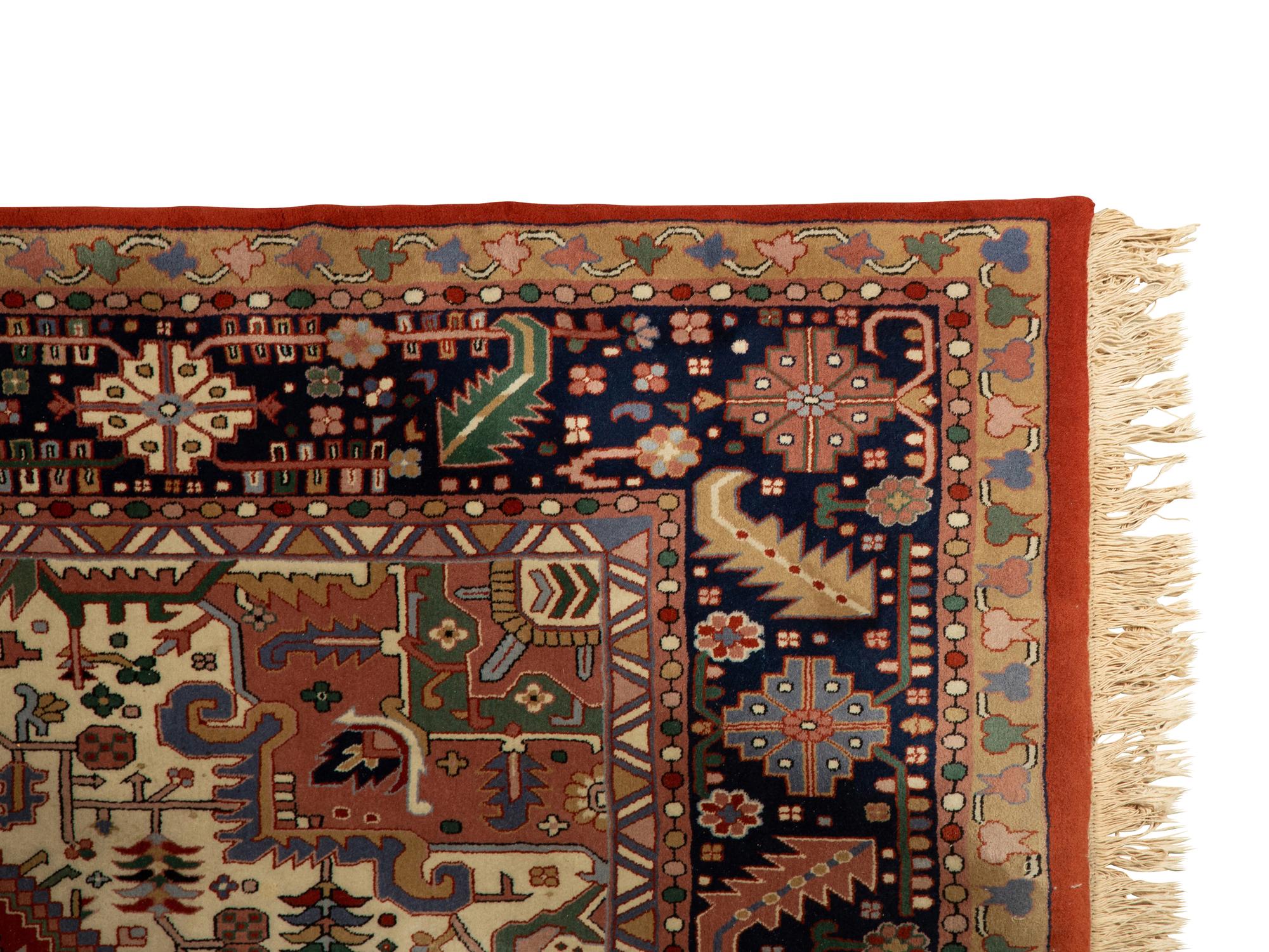 An Indian Heriz Design Wool Rug
