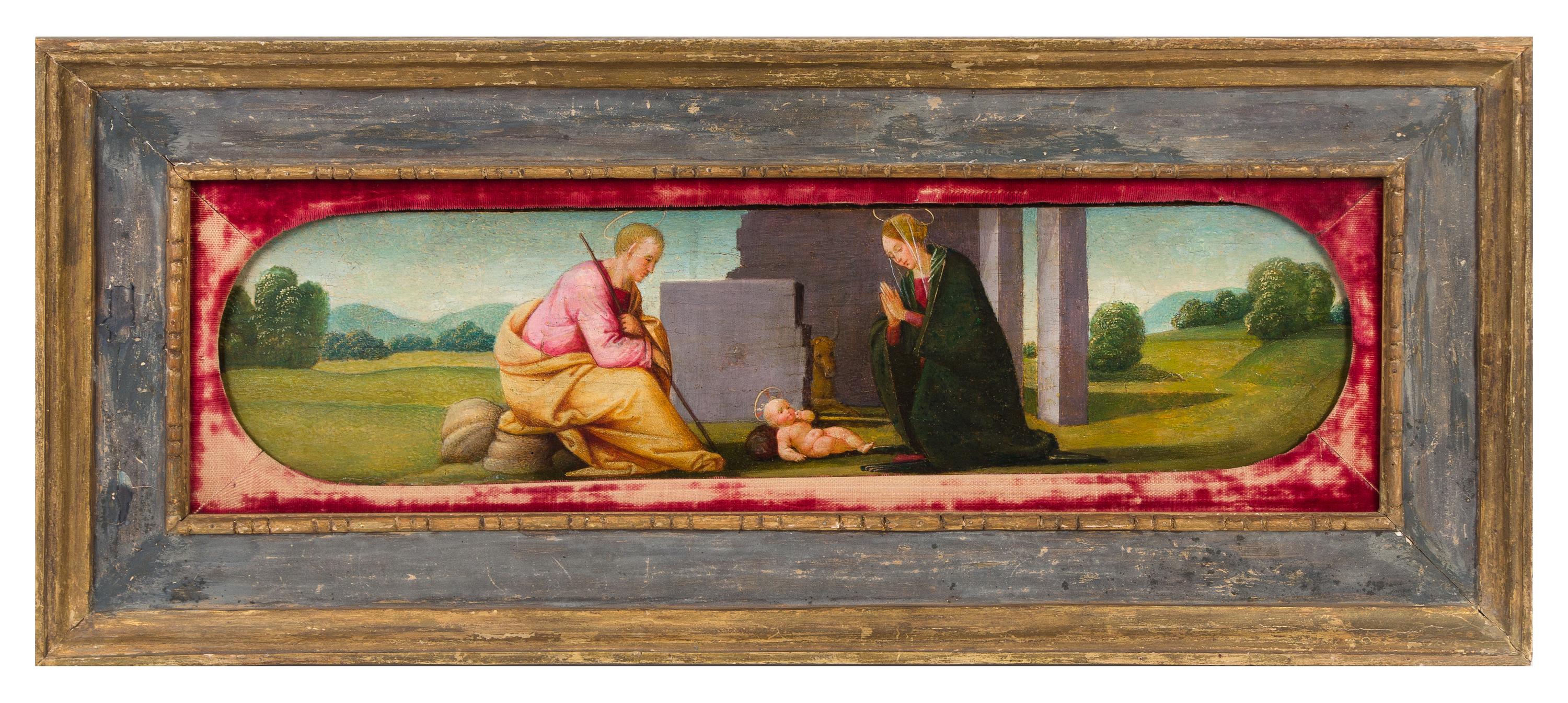 Previously Attributed to Mariotto Albertinelli, (Italian, 1474-1515), The Nativity, 1503