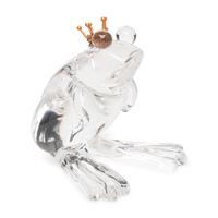 A Steuben Glass and 18 Karat Gold Frog Prince Sculpture