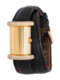 DELANEAU, 18K YELLOW GOLD AND DIAMOND 'LILI MARLÈNE' SURPRISE WATCH