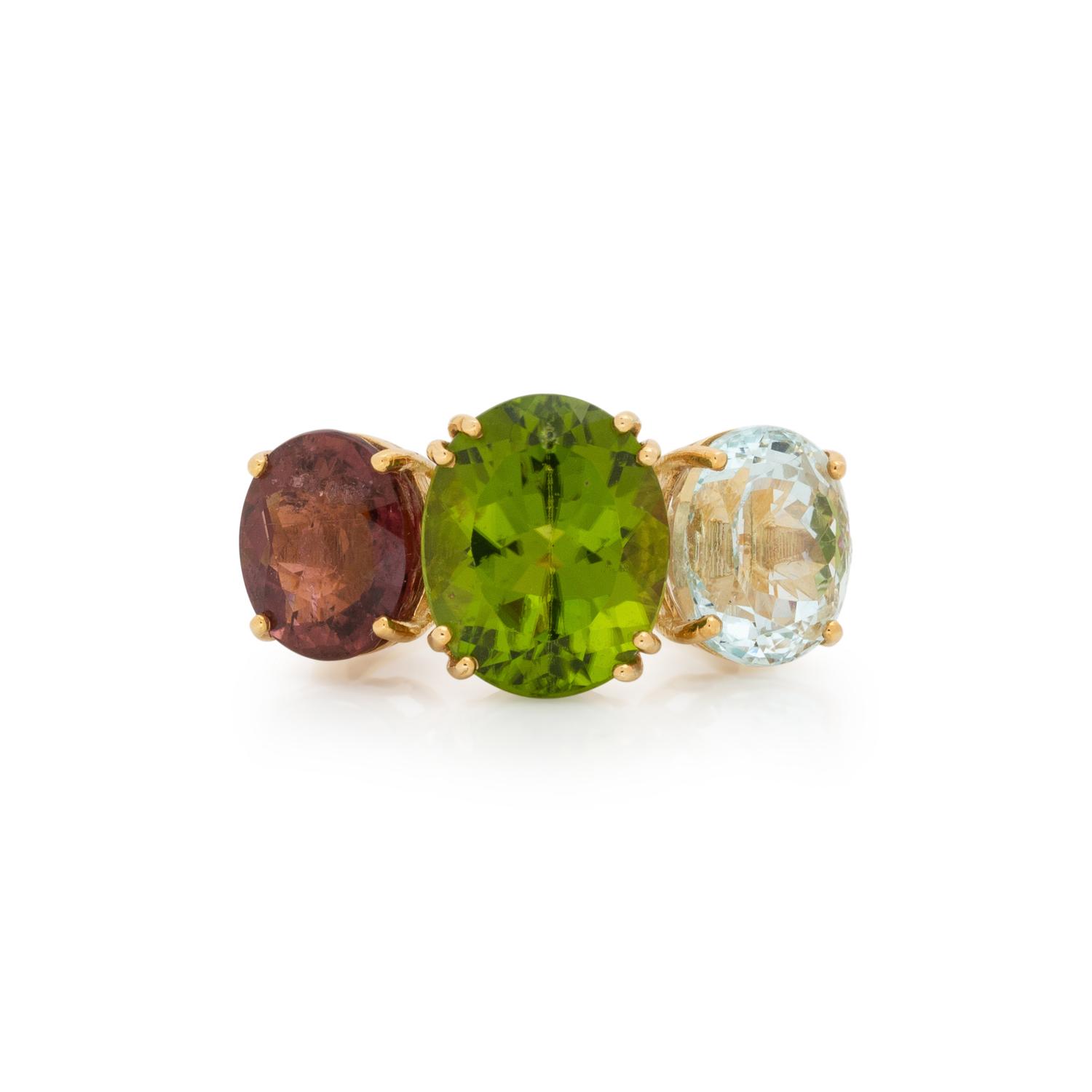 MULTIGEM AND YELLOW GOLD RING