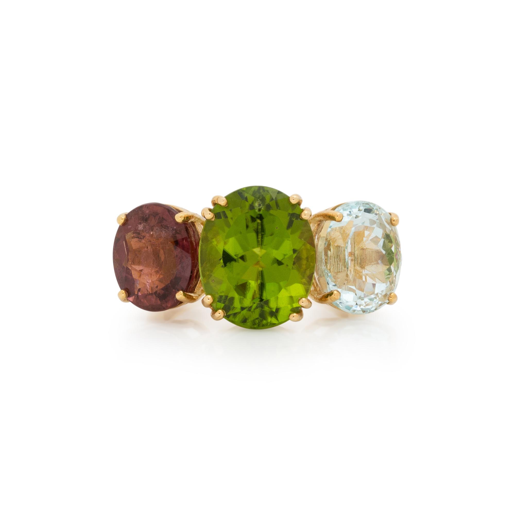 MULTIGEM AND YELLOW GOLD RING