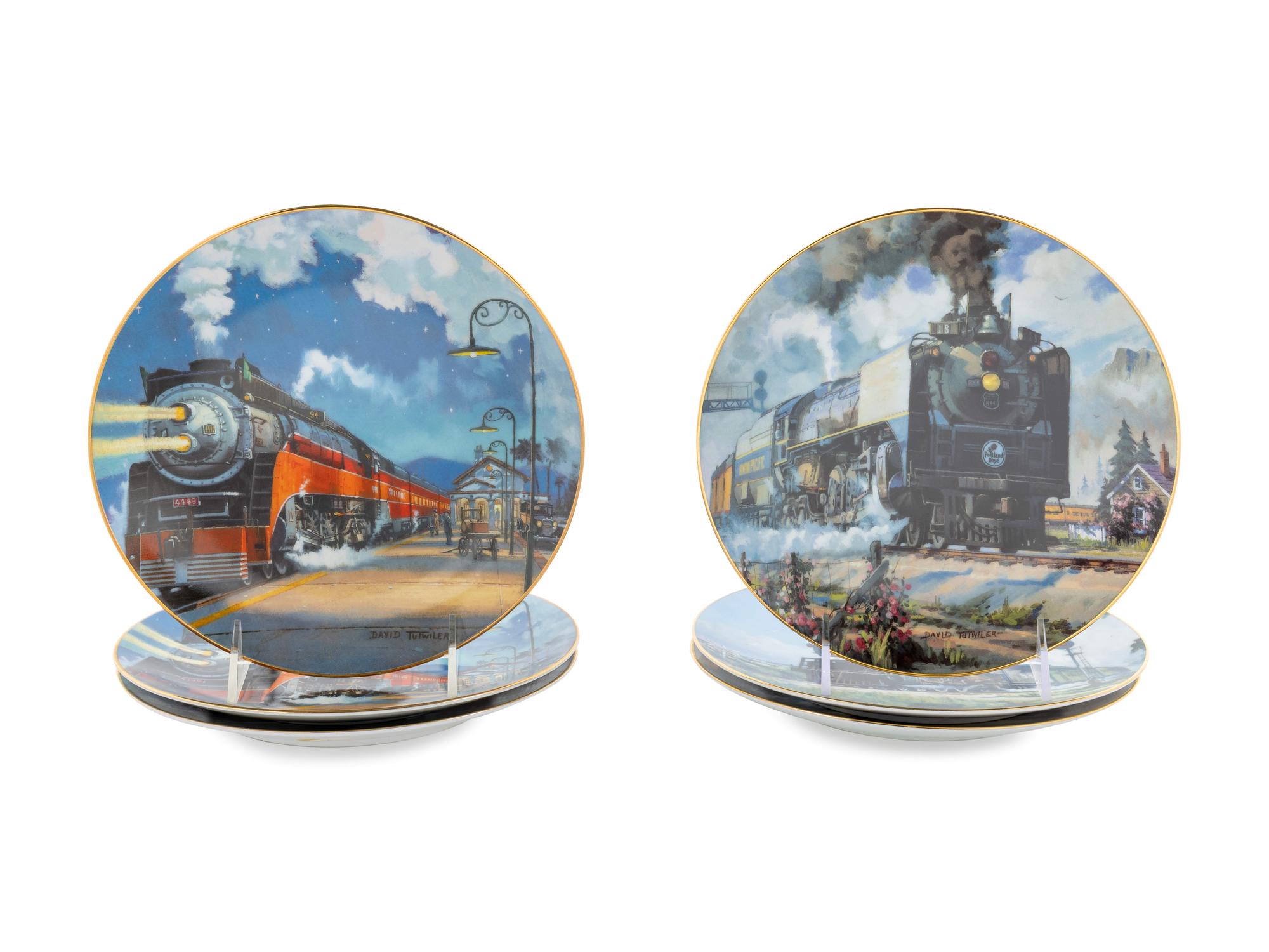 A Group of Six Romance of the Rails Porcelain Collector's Plates