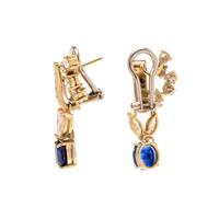 SAPPHIRE AND DIAMOND EARCLIPS
