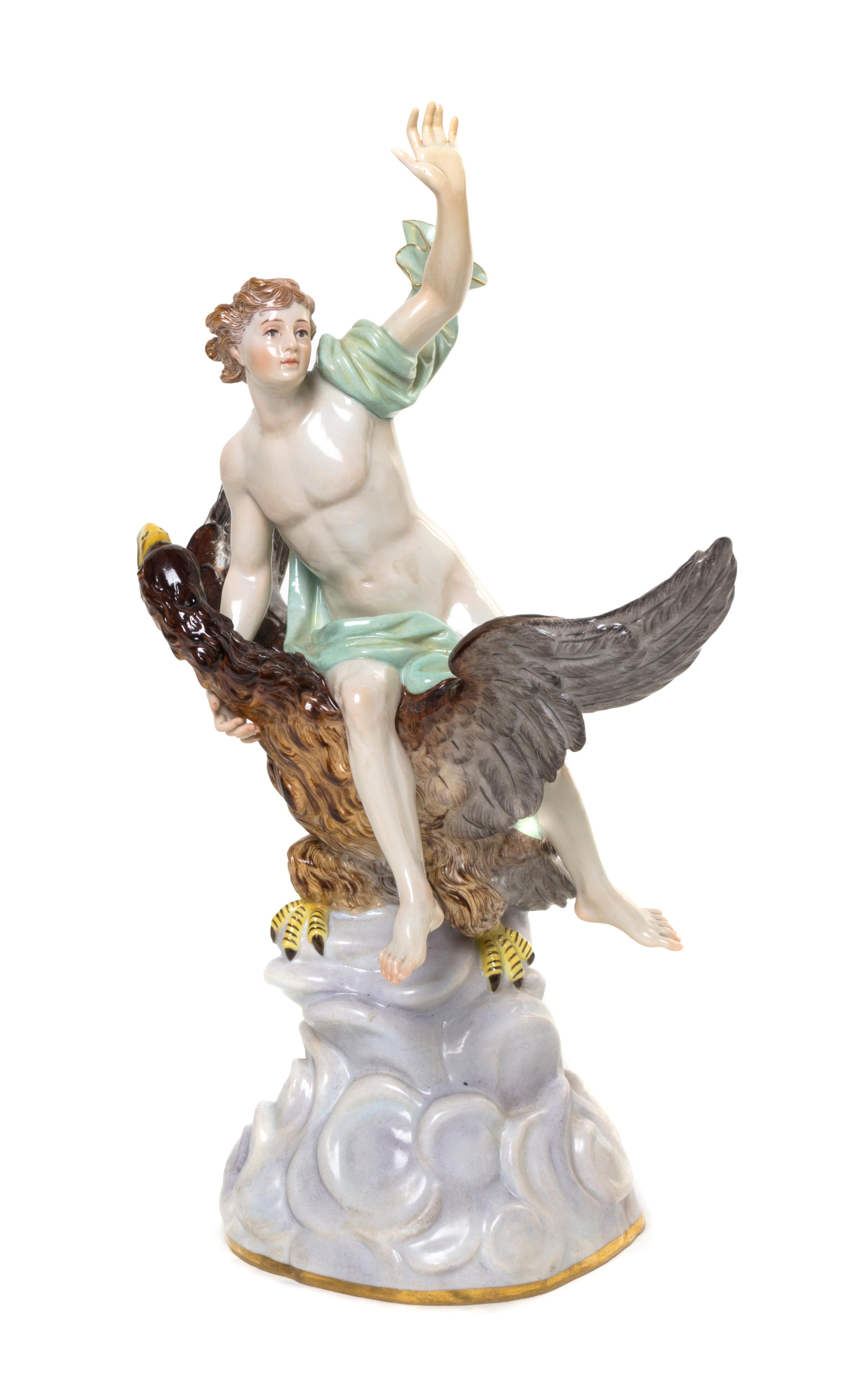 A Meissen Porcelain Mythological Figural Group, Height 12 inches.