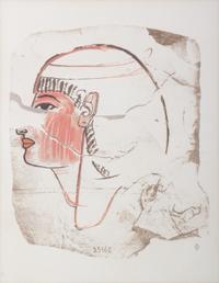 A Framed Print of Egyptian Fragment framed, Height 23 x width 20 3/4 inches.