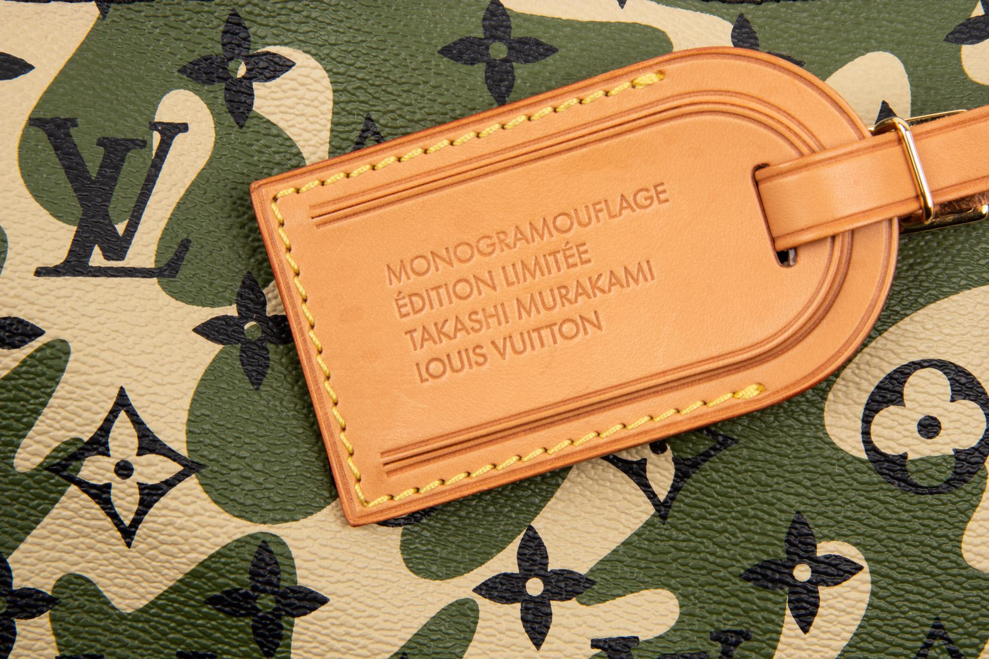 Louis Vuitton Limited Edition Keepall Bandoulière 55 in Monogramouflage Coated Canvas, Takashi Murakami, 2008