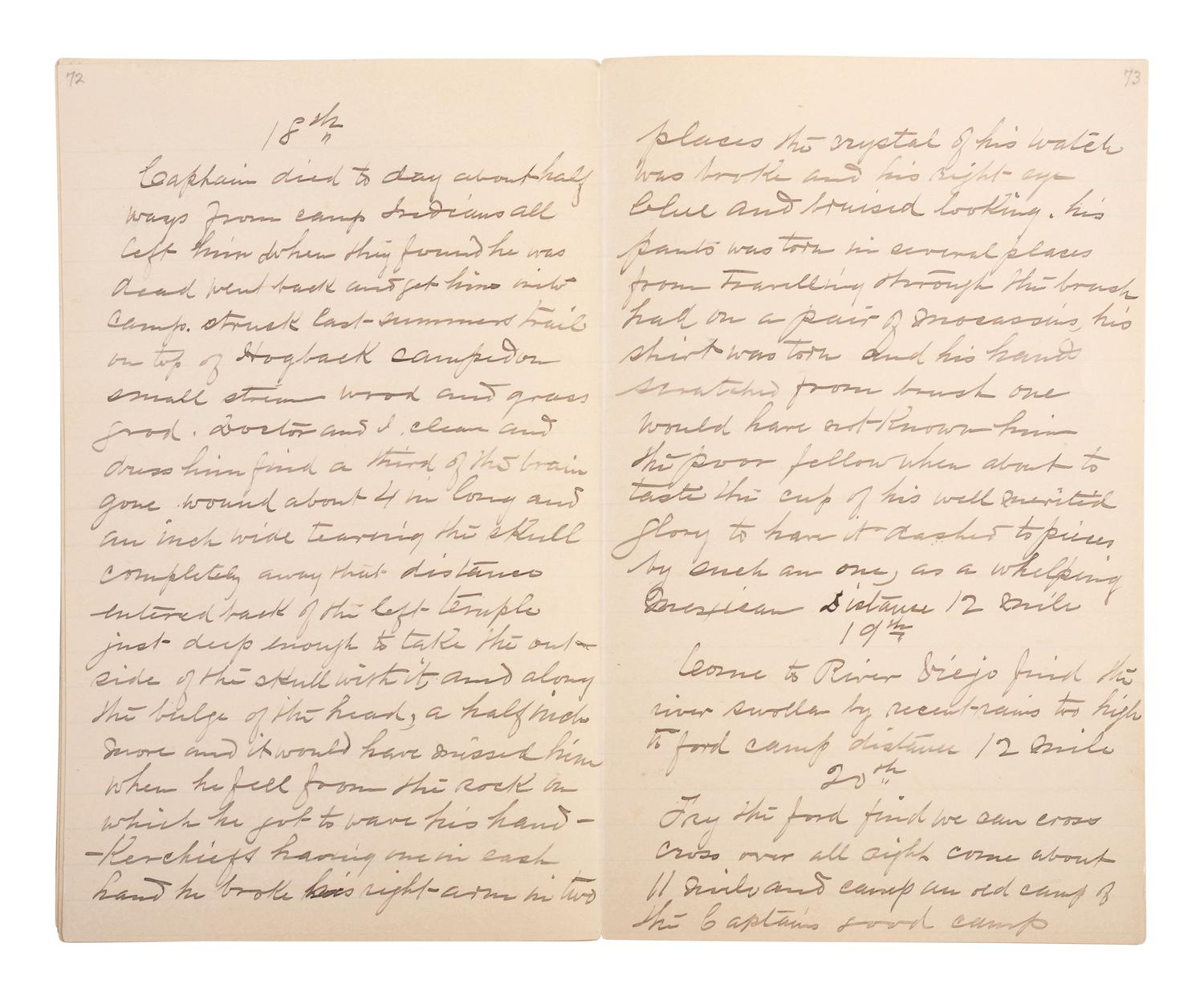 [GERONIMO] - [LATE INDIAN WARS]. DALY, Henry W. (1850-1931). Diary of Campaign against Hostile Apaches in 1885-6 with Capt. Emmet Crawford, by Henry W. Daly Pack Master. [Cheyenne, WY], 29 May 1885 to 28 March 1886.