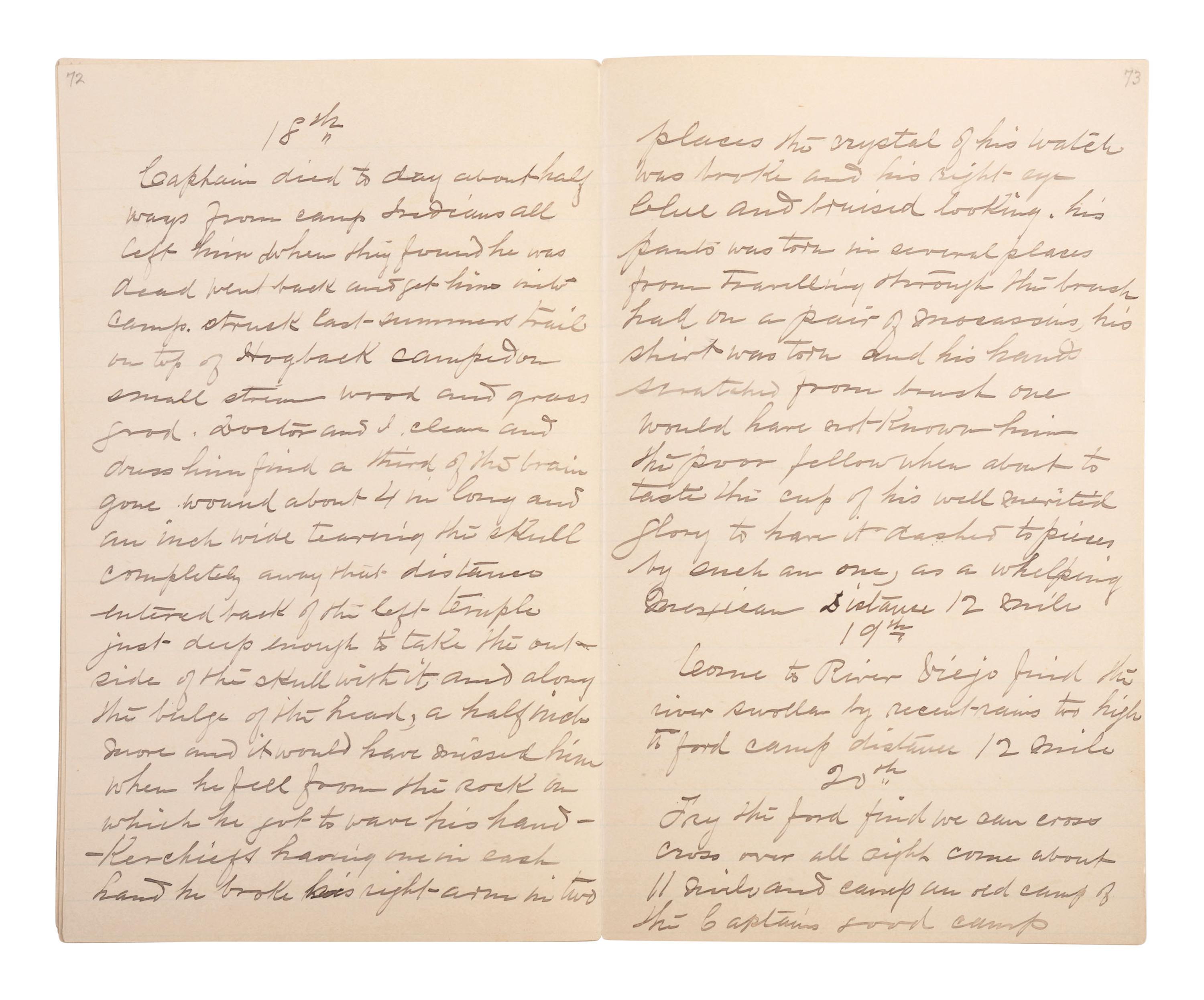 [GERONIMO] - [LATE INDIAN WARS]. DALY, Henry W. (1850-1931). Diary of Campaign against Hostile Apaches in 1885-6 with Capt. Emmet Crawford, by Henry W. Daly Pack Master. [Cheyenne, WY], 29 May 1885 to 28 March 1886.
