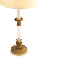 A Set of Four Continental Gilt Metal and Cut Glass Candlesticks Mounted as Lamps
