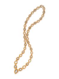 DAVID WEBB, YELLOW GOLD, PLATINUM AND DIAMOND CONVERTIBLE NECKLACE/BRACELETS