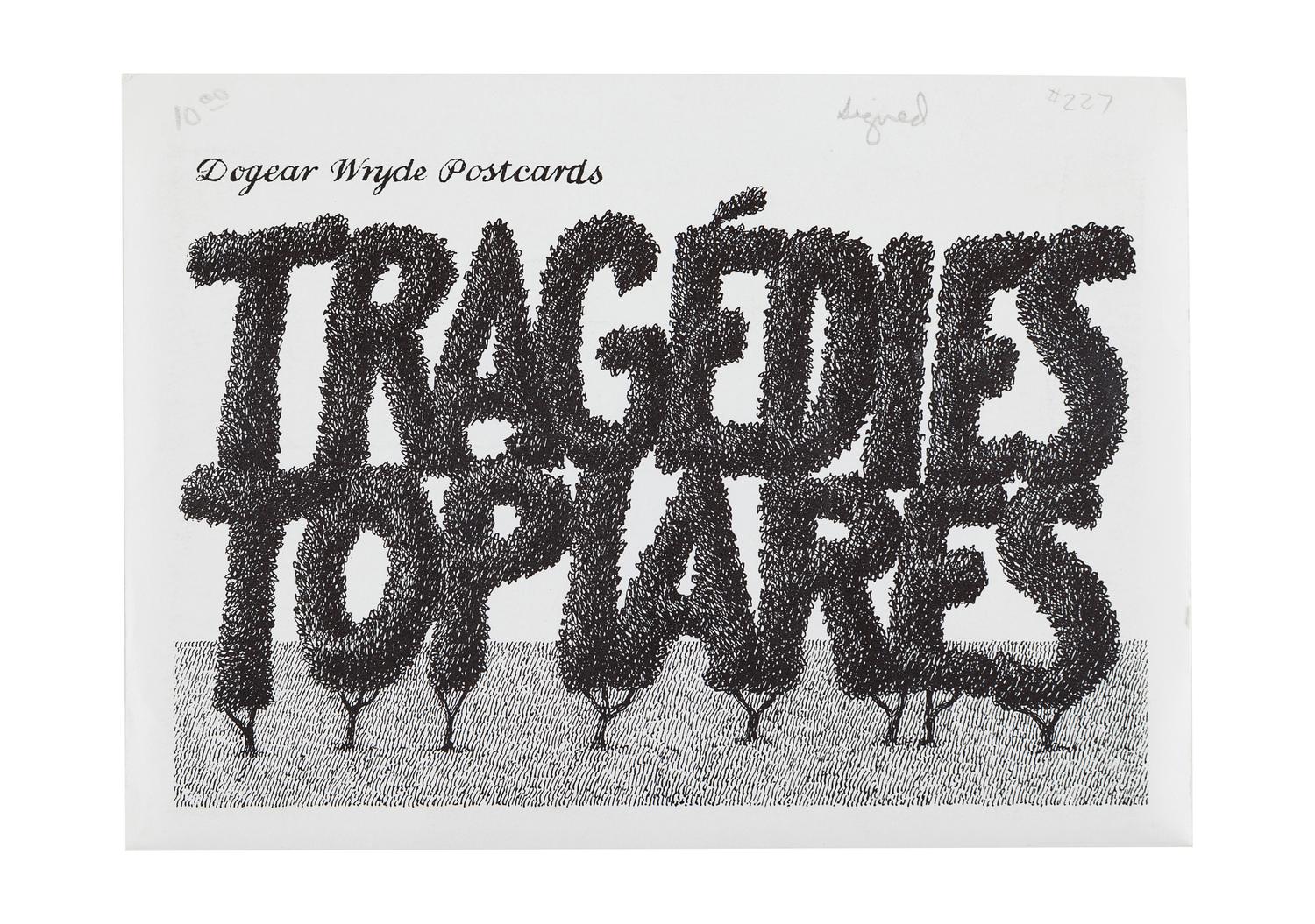 GOREY, Edward (1925-2000). Dogear Wryde Postcards: Tragedies Topiares Series. [New York]: n.p., 1989.