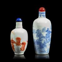Two Chinese Porcelain Snuff Bottles