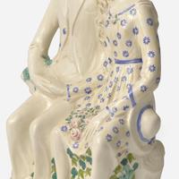 A Wedgwood Arnold Machin (1911-1999) Designed "Country Lovers" Queensware Figural Group, UK, circa 1940