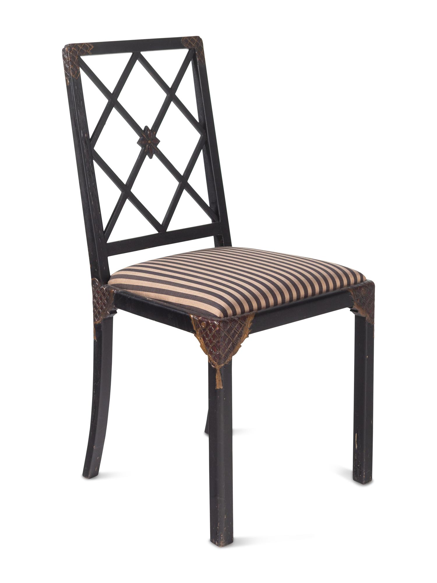A Pair of English Trompe-l'Oeil Painted Side Chairs