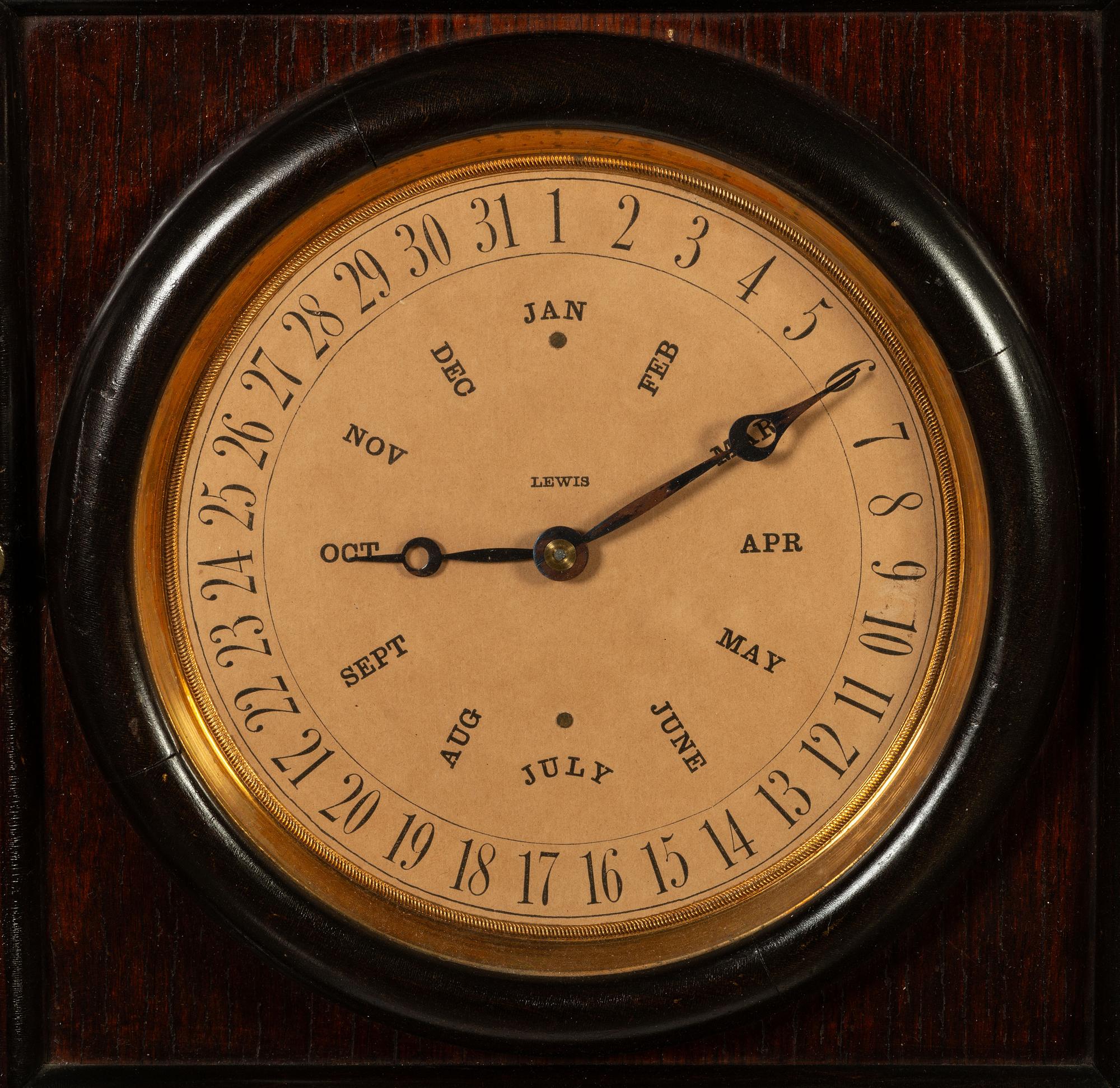 An American Walnut Calendar Clock