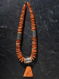 Navajo Sterling Silver Storyteller Bracelet and Spiny Oyster Necklace