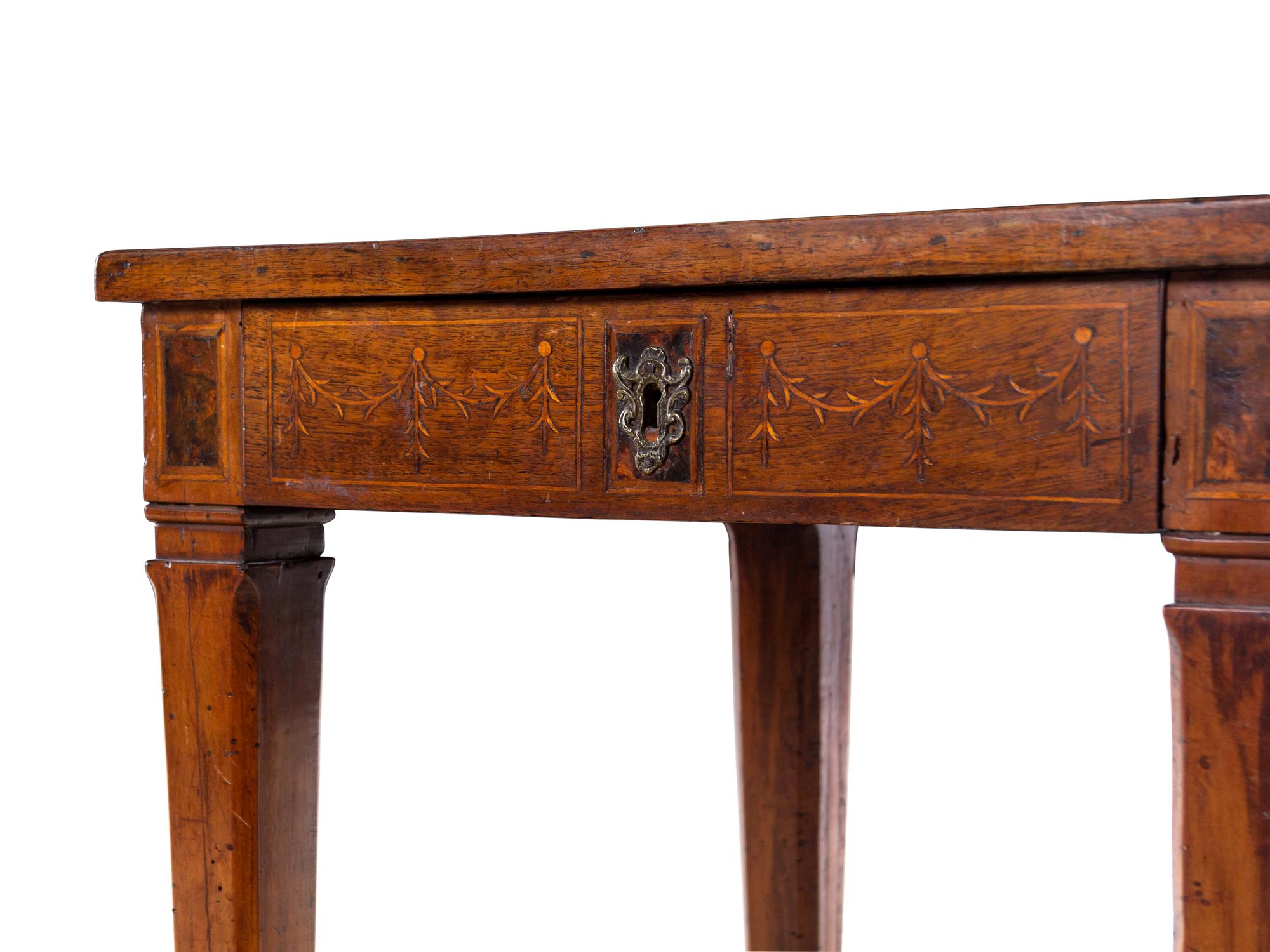 A Louis XVI Burlwood and Parquetry Table