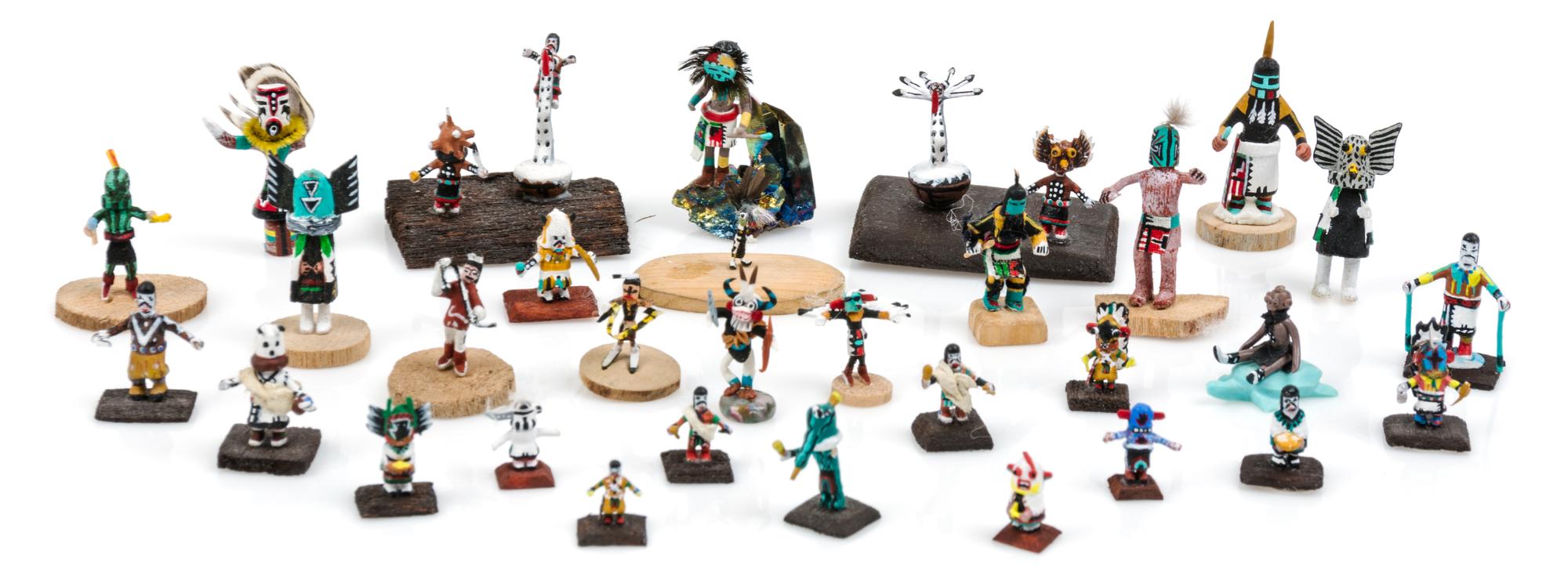 A Group of Native American Kachina Dolls Height of tallest 1 1/4 inches. — Various Makers