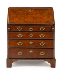 A George III Style Walnut Slant Front Desk Height 37 x width 30 x depth 18 3/8 inches. — 19TH CENTURY