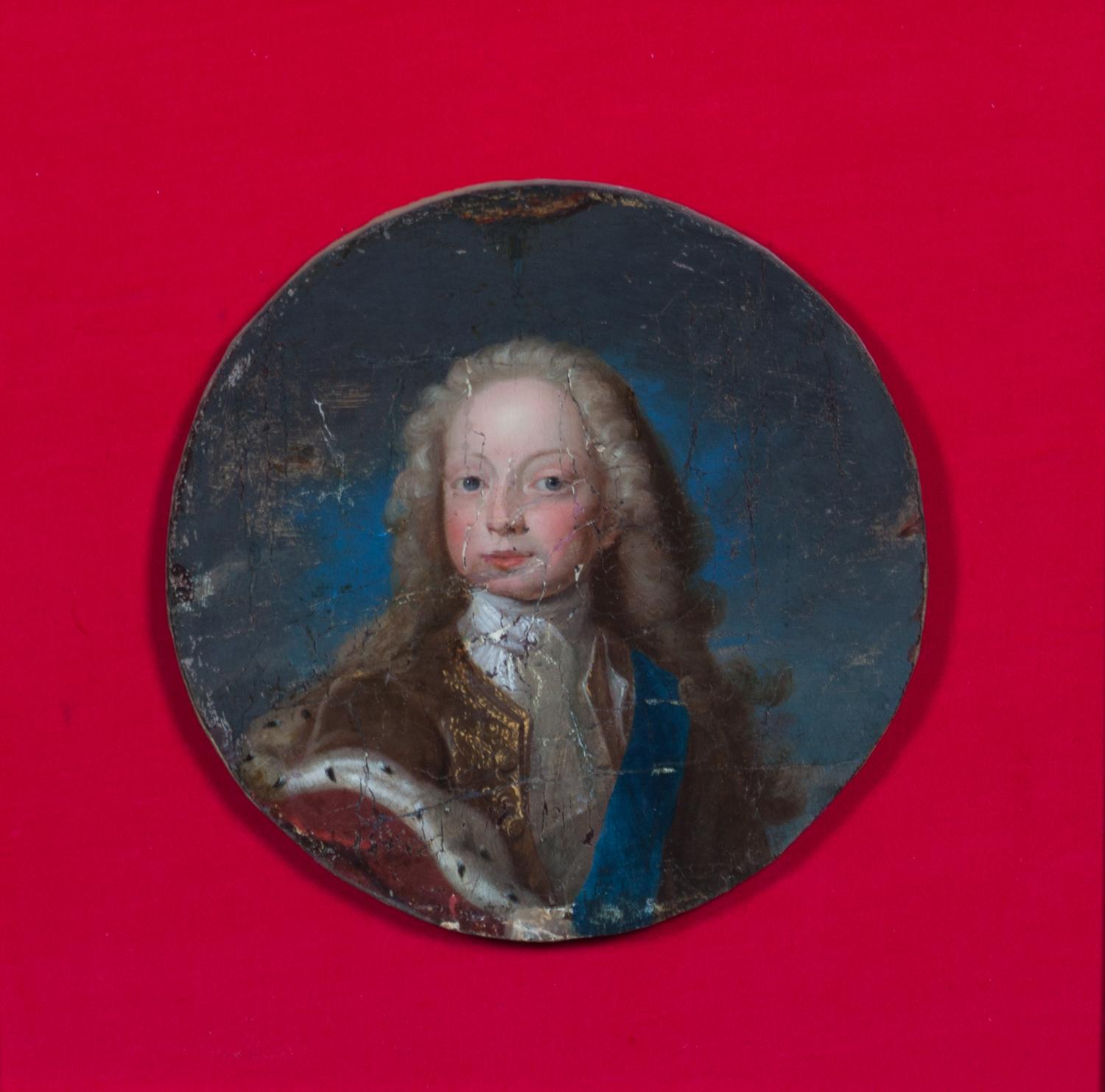 A Pair of Framed Portrait Fragments Diameter of each 9 inches.