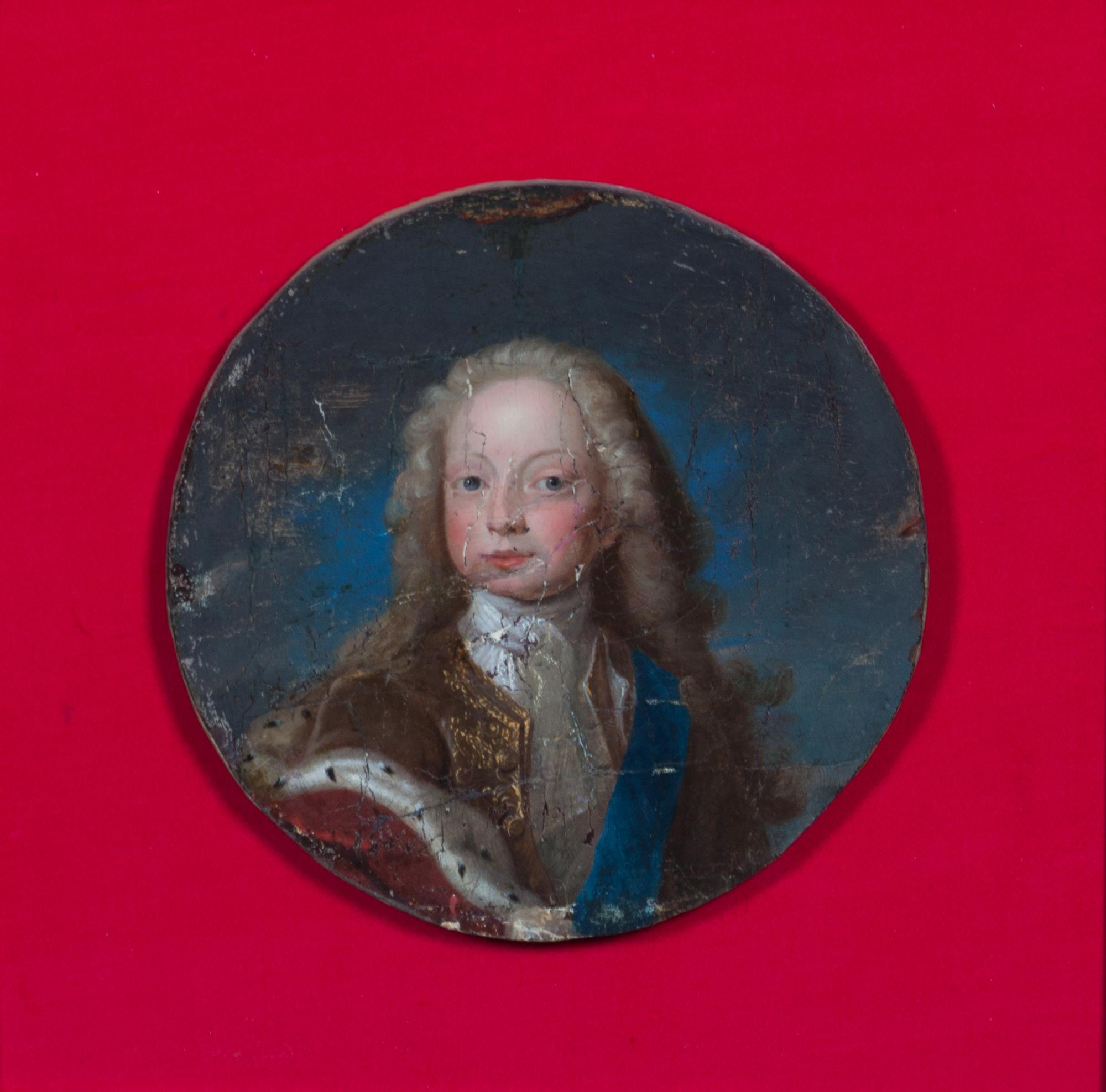 A Pair of Framed Portrait Fragments Diameter of each 9 inches.