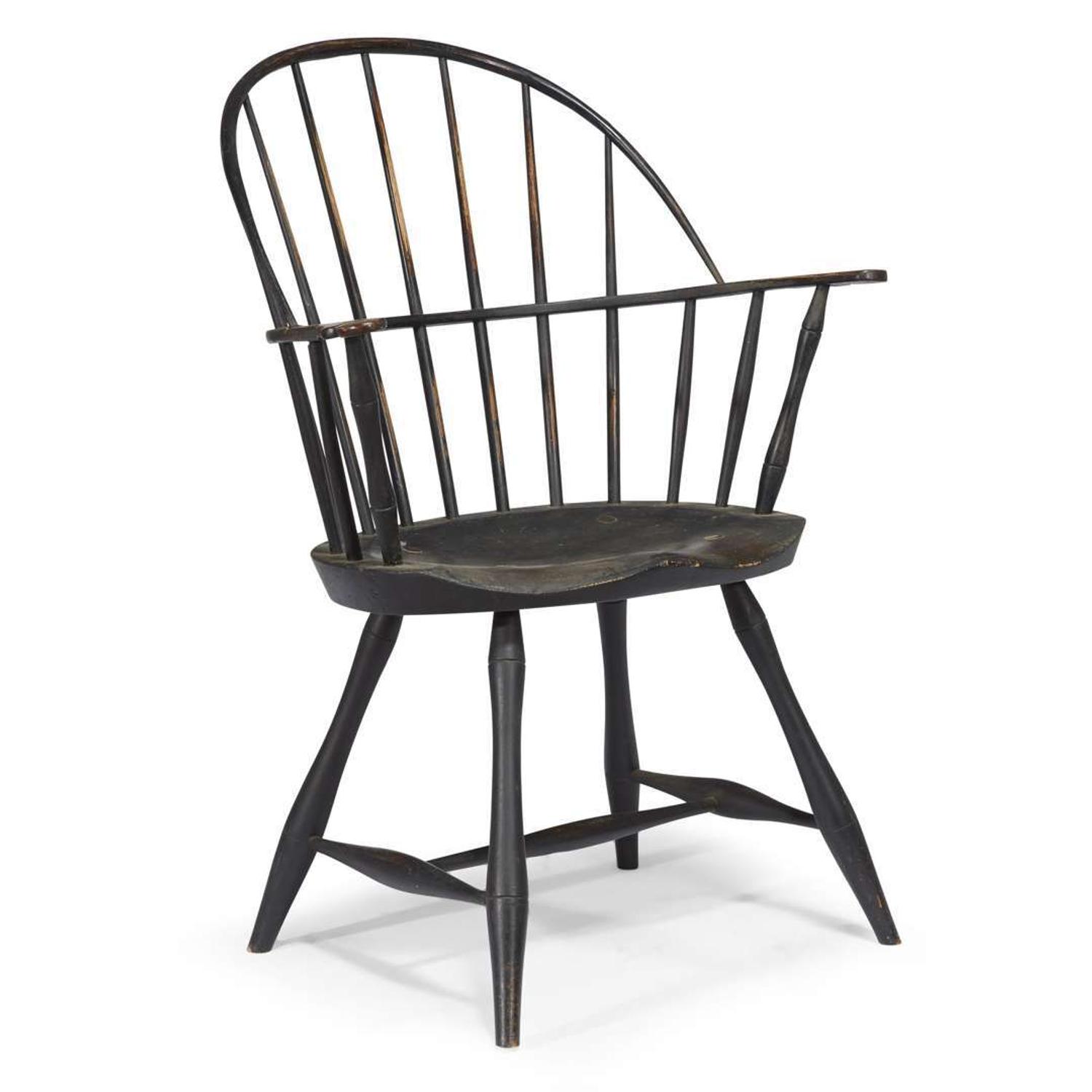 Painted sack-back Windsor armchair late 18th century