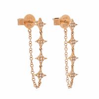 EF Collection, 'Fleur Chain Stud', Rose Gold and Diamond Earrings
