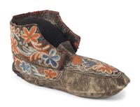 Huron Black-tanned Quilled Moccasin, Single