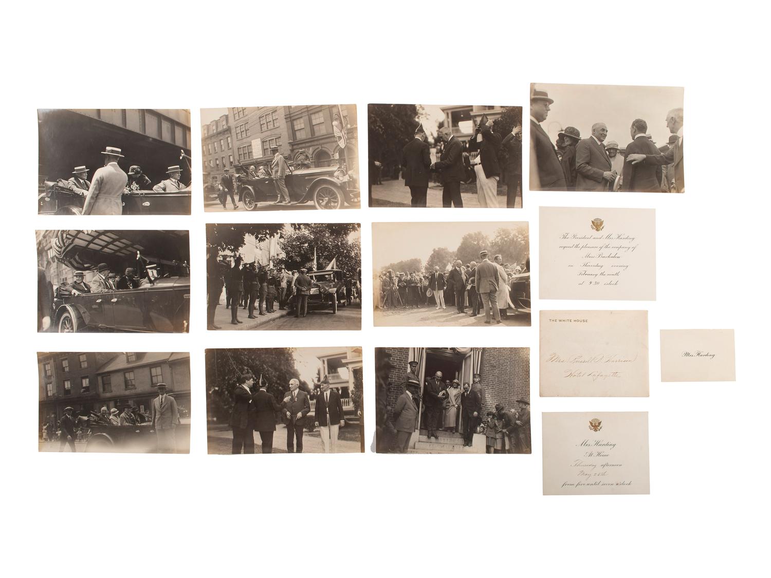 [HARDING, Warren G. (1865-1923)]. A large group of campaign, presidential, and funeral ephemera, including candid campaign photographs, comprising: