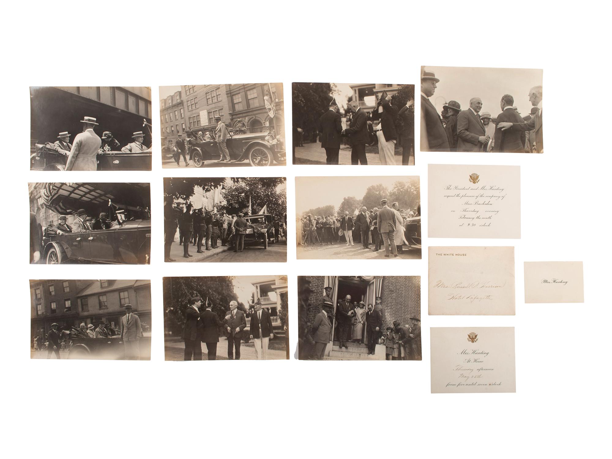 [HARDING, Warren G. (1865-1923)]. A large group of campaign, presidential, and funeral ephemera, including candid campaign photographs, comprising: