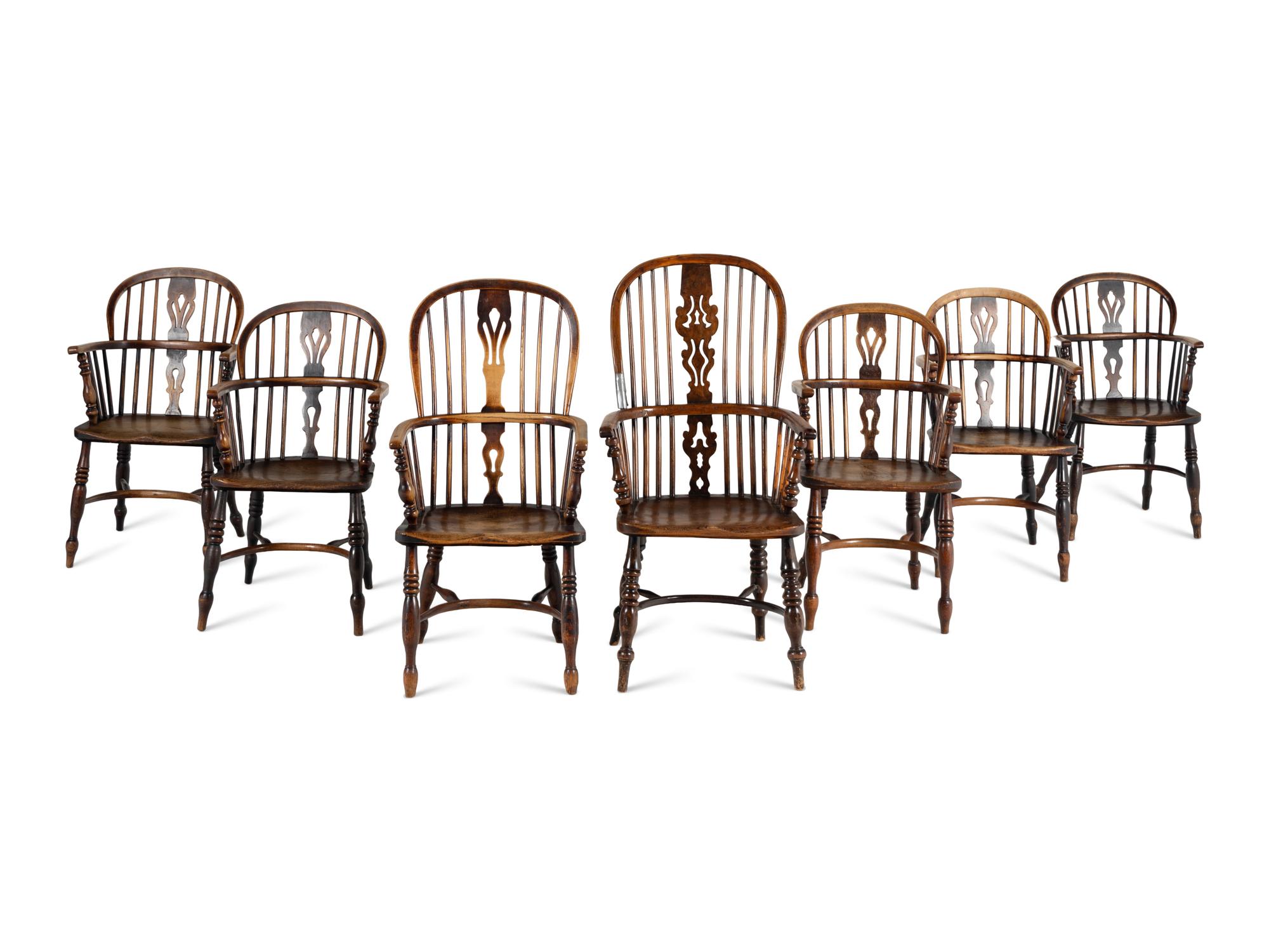A Set of Six English Windsor Armchairs