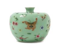 A Famille Rose Porcelain Vase Height 3 1/2 inches.