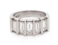 A Platinum and Diamond Ring, 6.60 dwts.