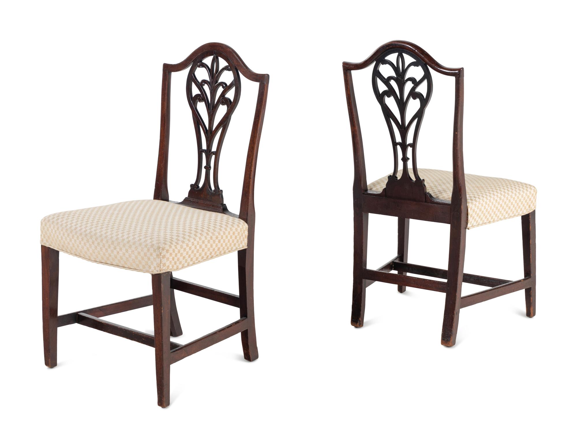 A Pair of George III Mahogany Side Chairs