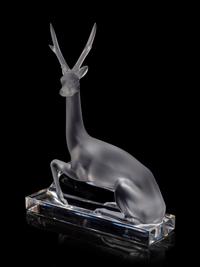 A Lalique Deer Ornament
