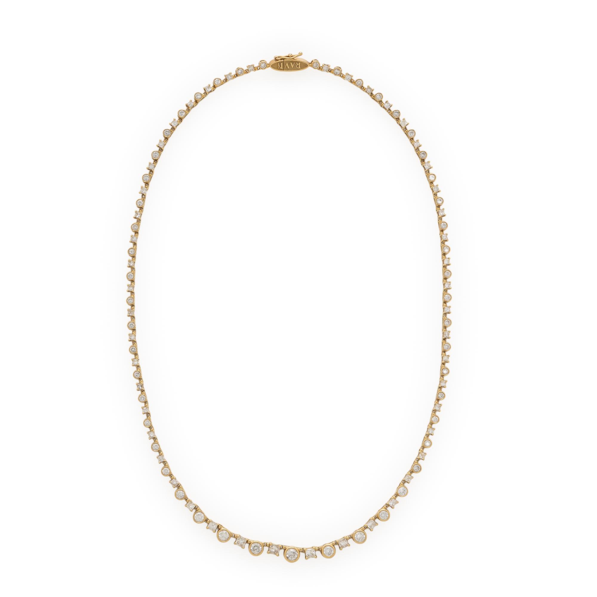 House of Ravn, 'Orion's Tennis', Diamond and Yellow Gold Necklace