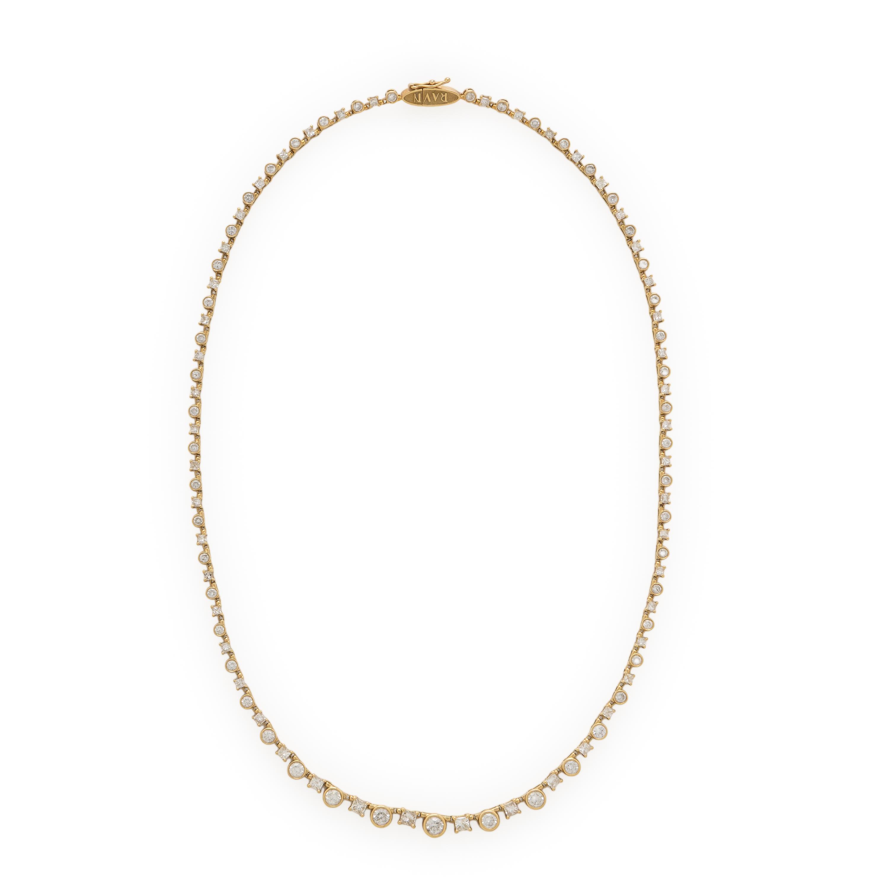 House of Ravn, 'Orion's Tennis', Diamond and Yellow Gold Necklace