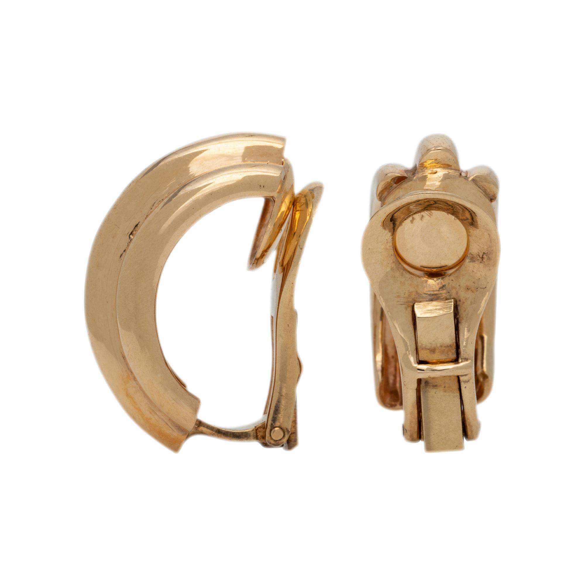 COLLECTION OF YELLOW GOLD EARCLIPS
