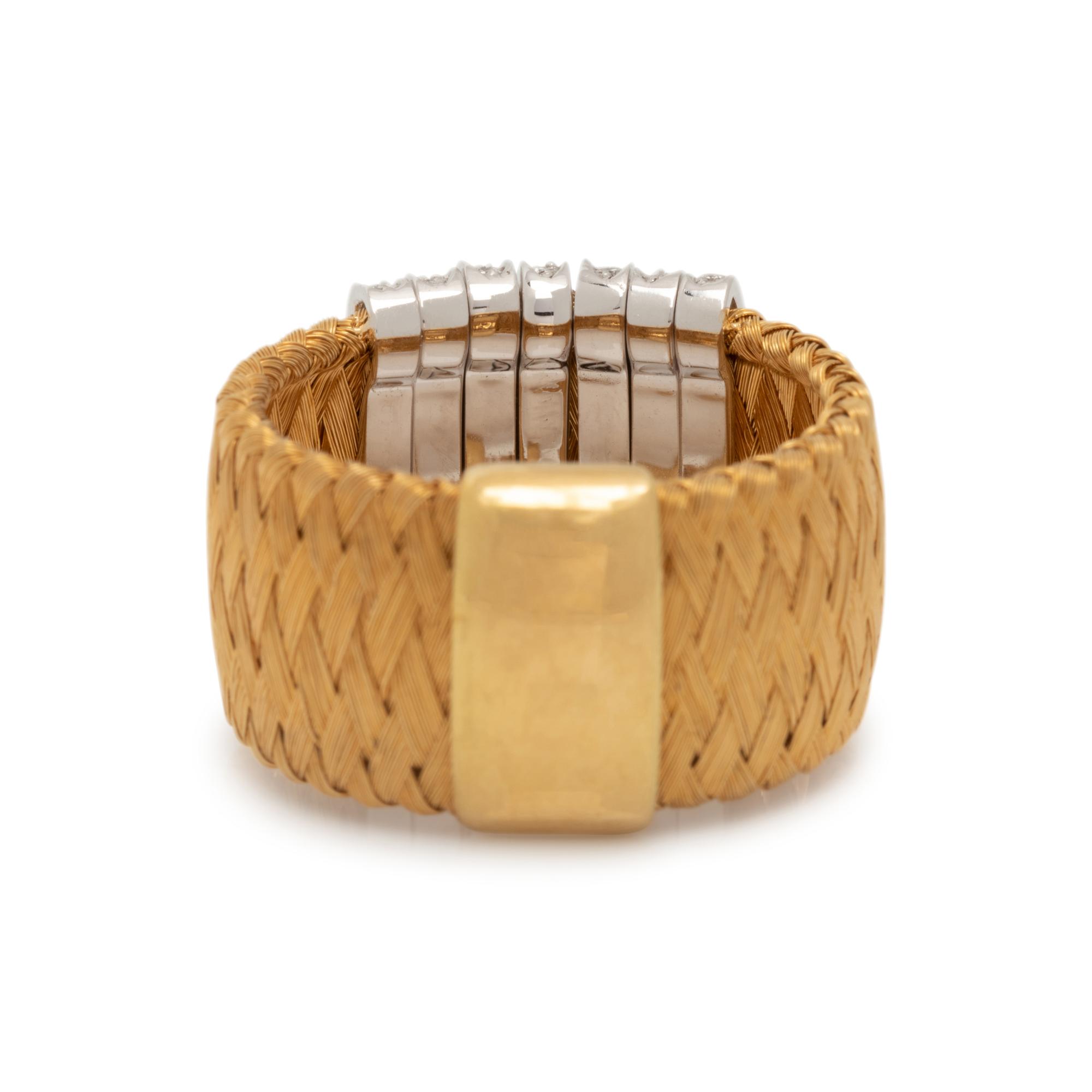 ROBERTO COIN, BICOLOR GOLD AND DIAMOND 'PRIMAVERA' RING
