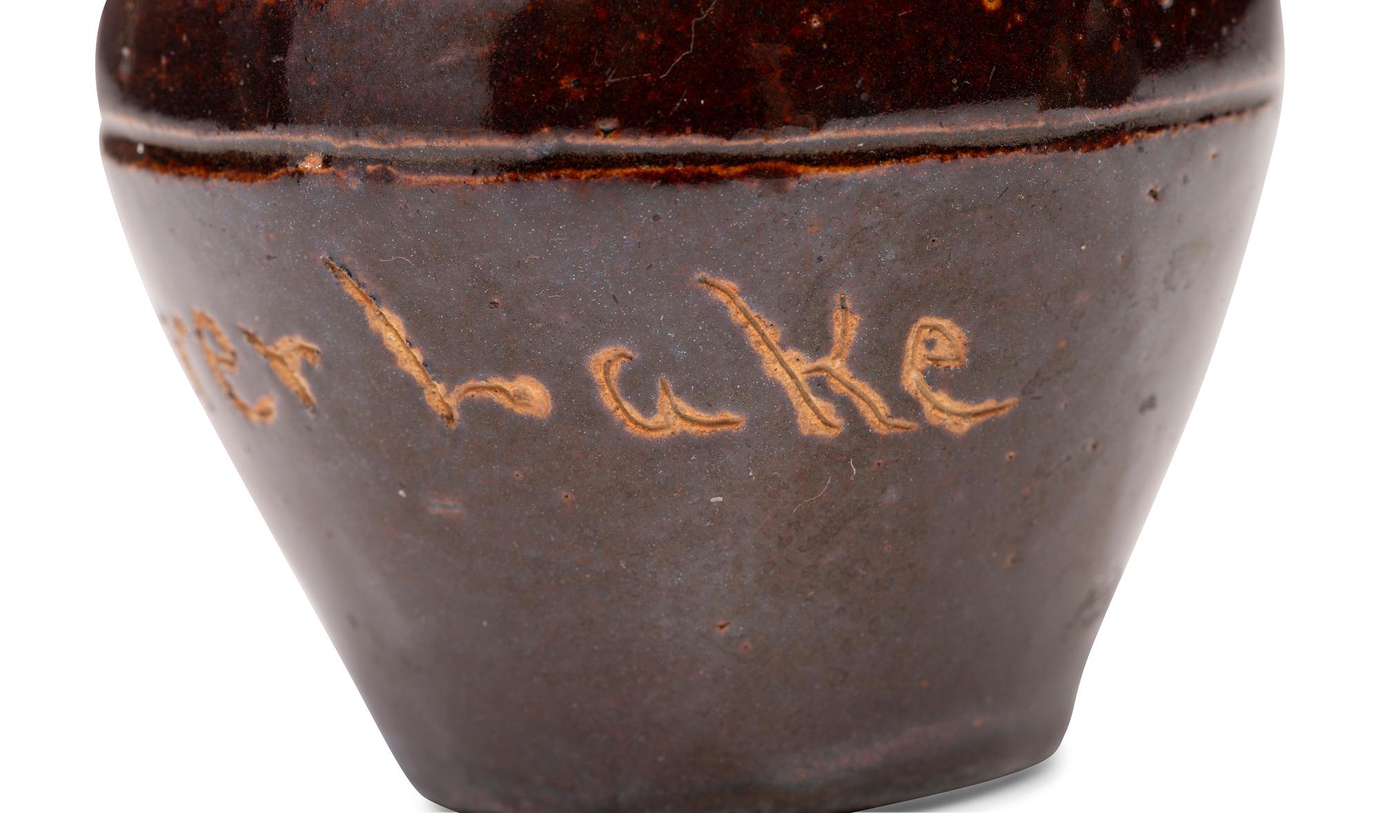 Six Fair and Amusement Park Souvenir Slip-Glazed Miniature Stoneware Vessels