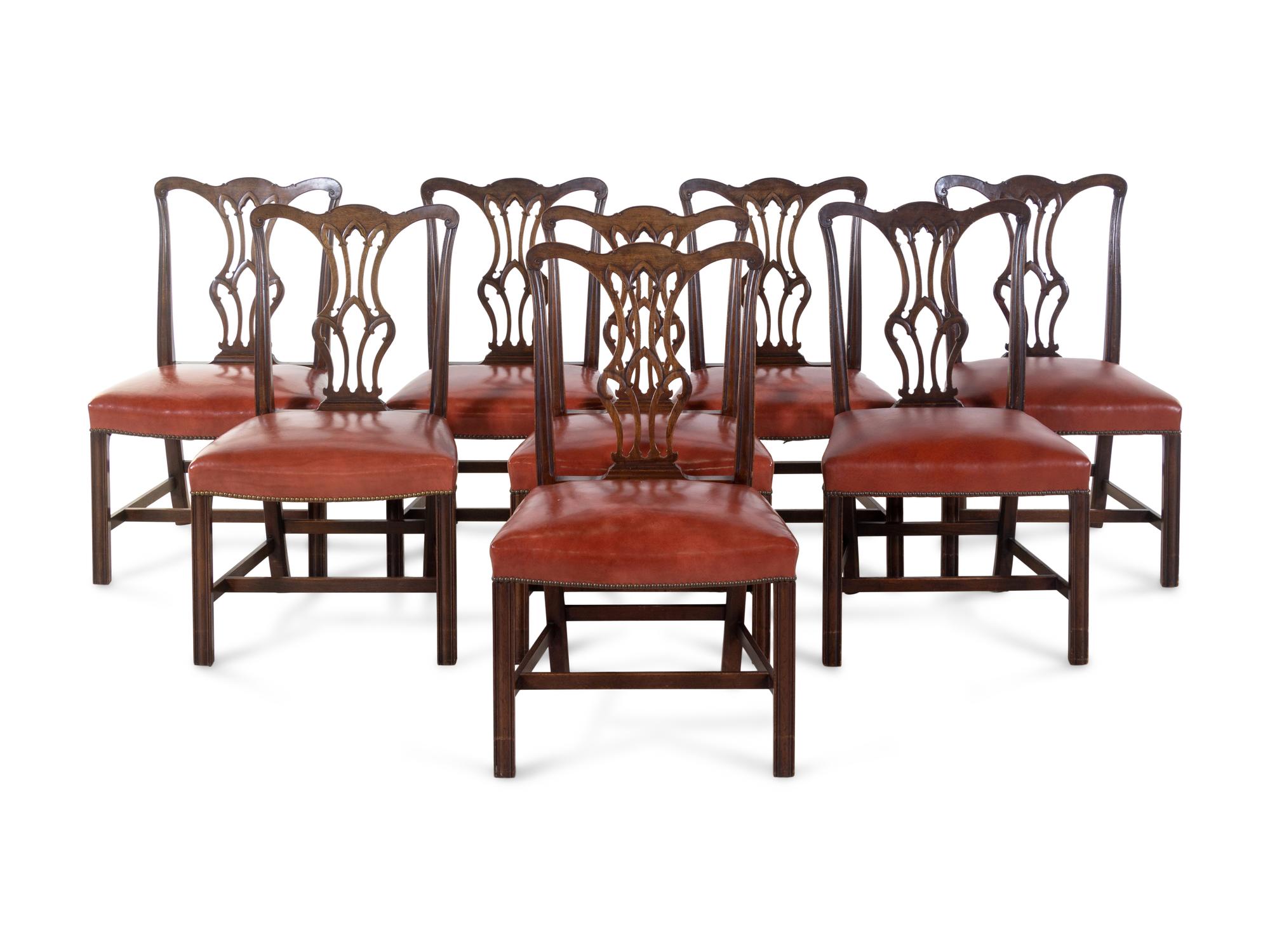 A Set of Eight George III Style Mahogany Dining Chairs