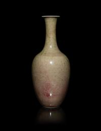A Chinese Peachbloom Glazed Porcelain Amphora Vase