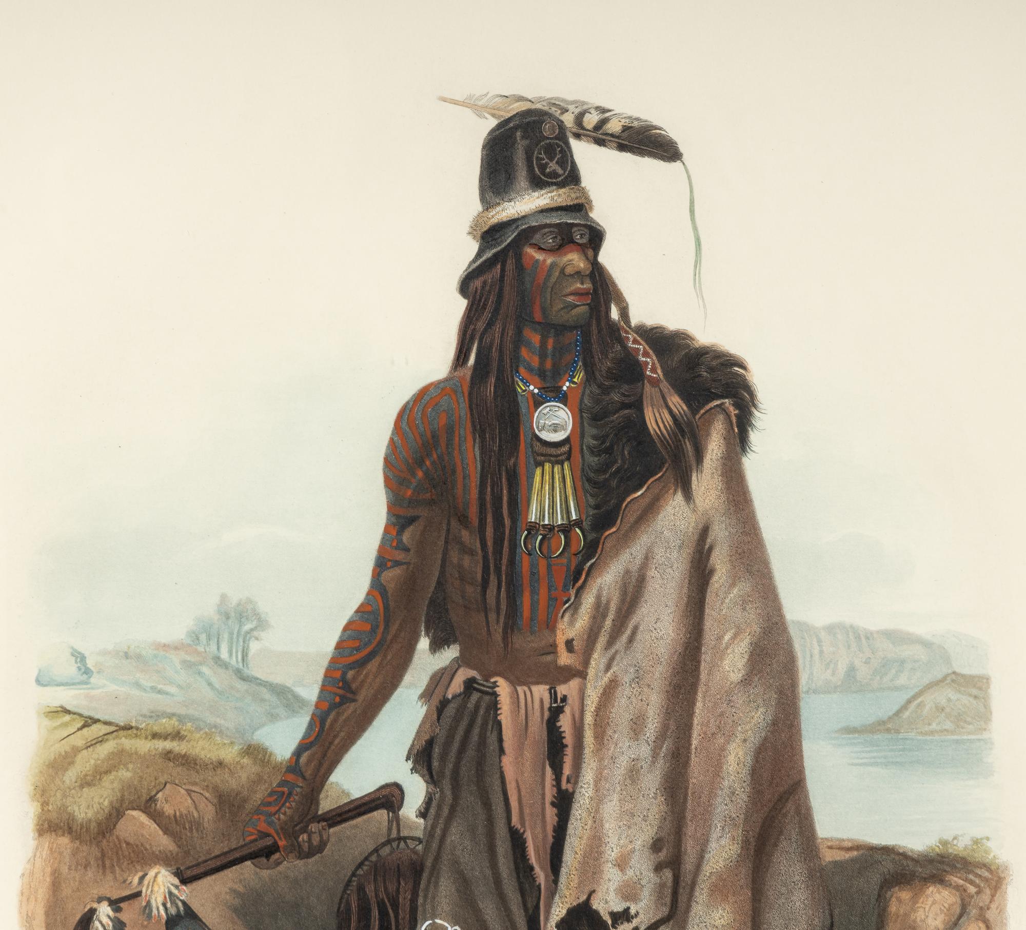 BODMER, Karl (1809-1893). ACKERMANN & Co., publisher. Abdih-Hiddisch... A Minatarre Chief .