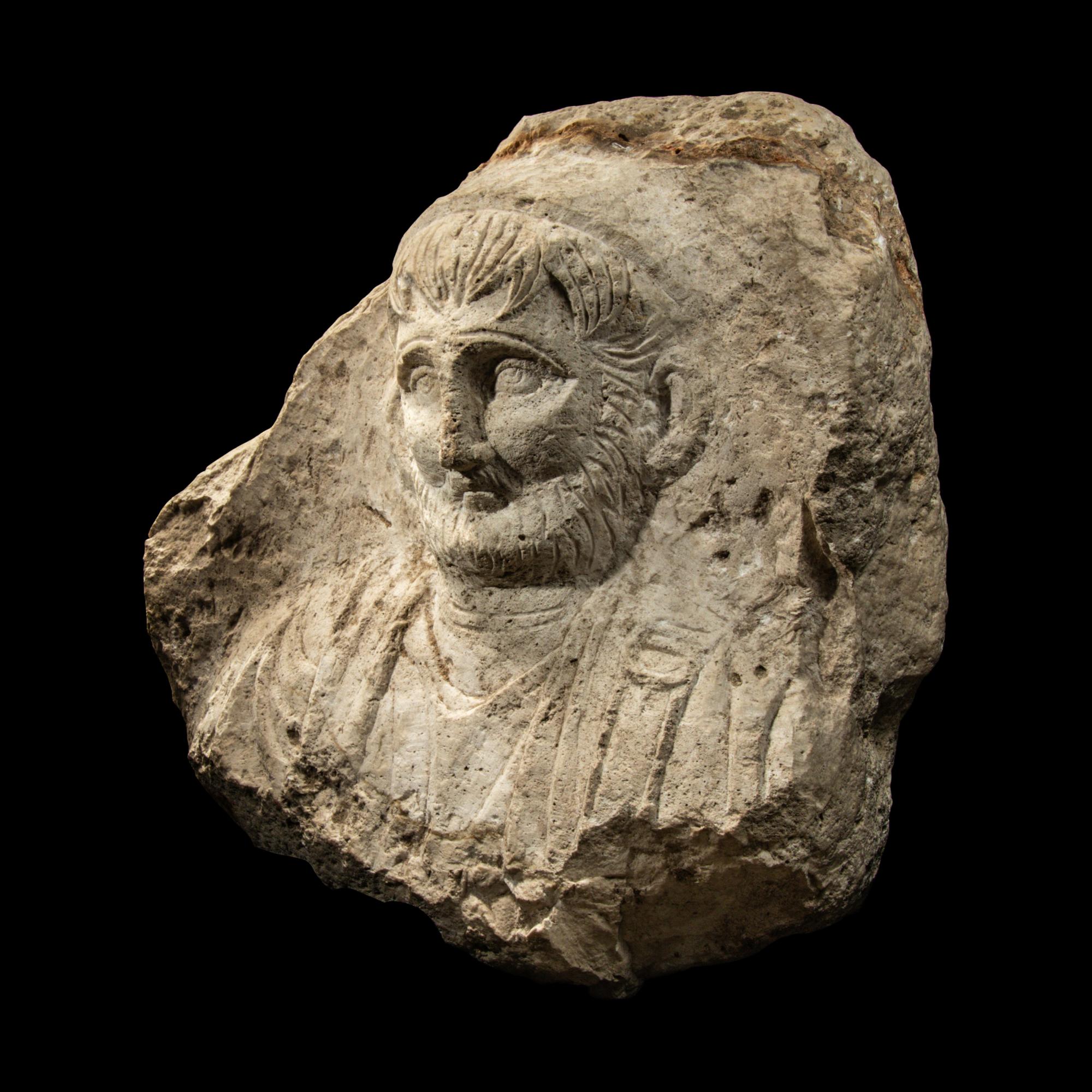 A Palmyrene Limestone Bust of a Man