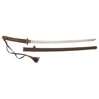 Signed WWII Japanese Shin Gunto with Officer's Sageo and Family Mons to Both Habaki and Kashira