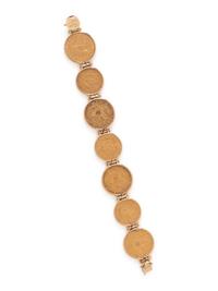 YELLOW GOLD AND COIN BRACELET