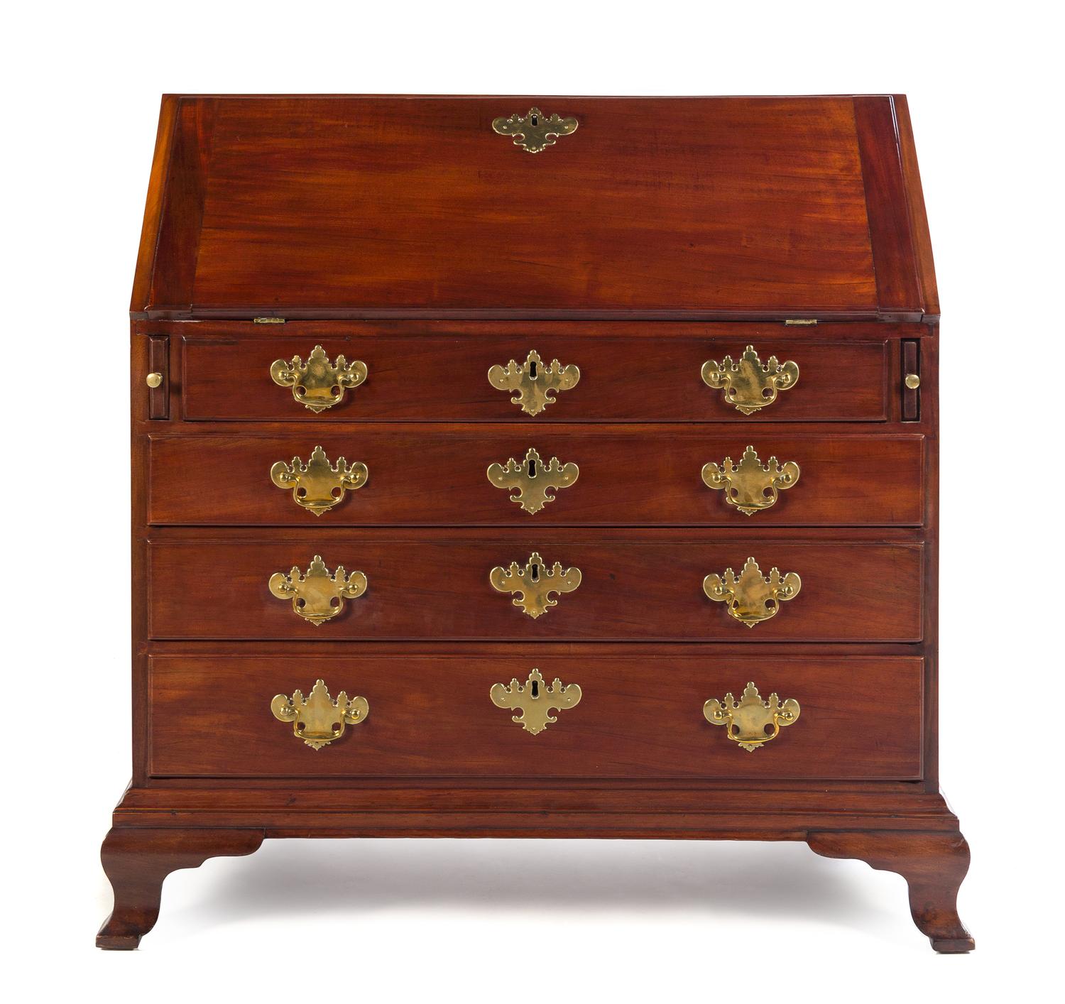 A Chippendale Mahogany Slant-Front Desk Attributed to John Goddard, Newport, Rhode Island