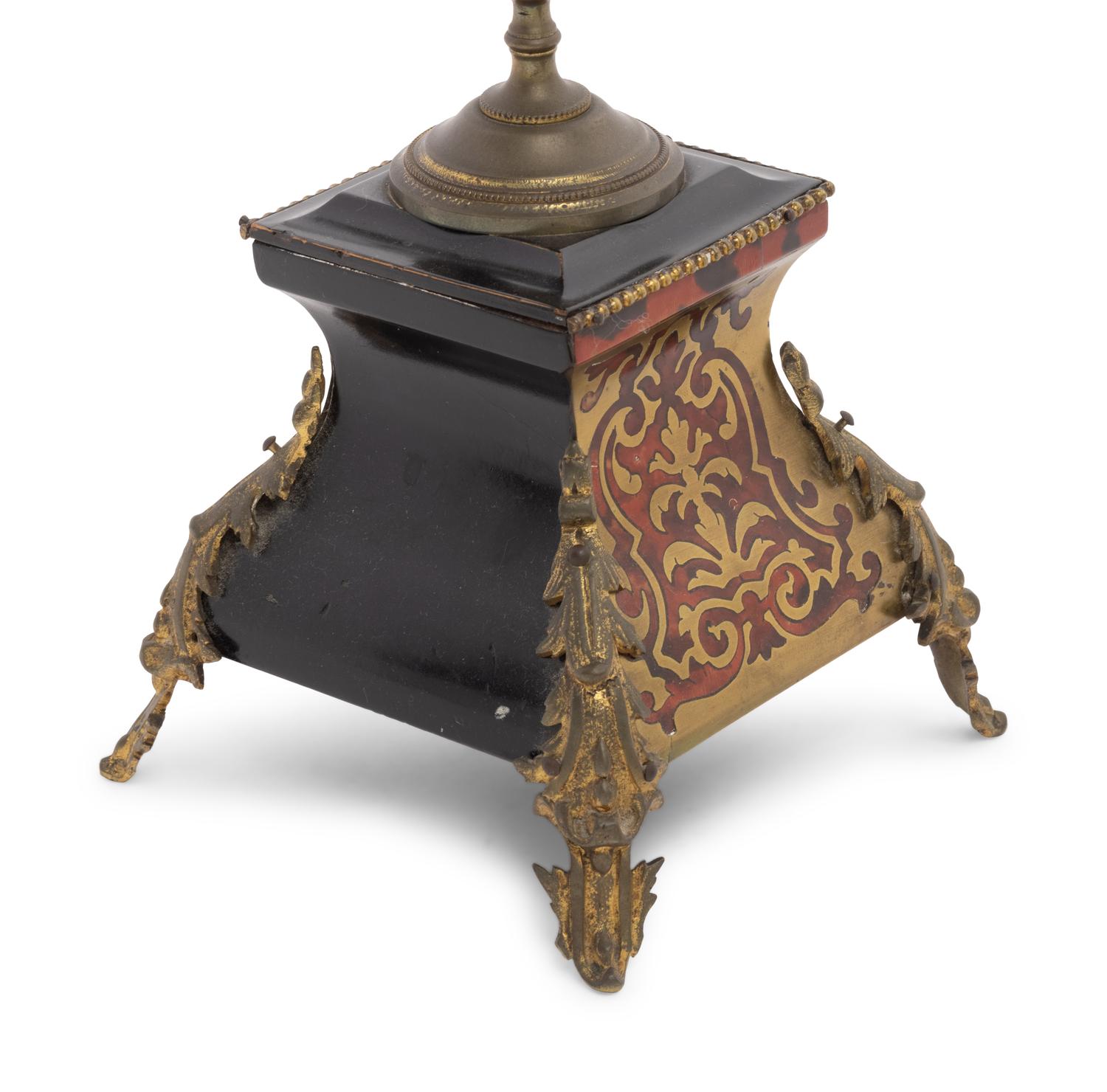 An Assembled Napoleon III Style Gilt Bronze Mounted Boulle Marquetry Clock Garniture