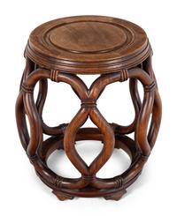 A Pair of Chinese Wood Garden Stools